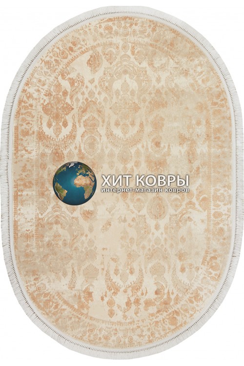 Турецкий ковер Tajmahal 06501 Крем-золотой овал
